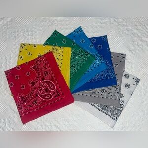Lot of (7) Vintage King Cannon 100% Cotton Bandana Scarf